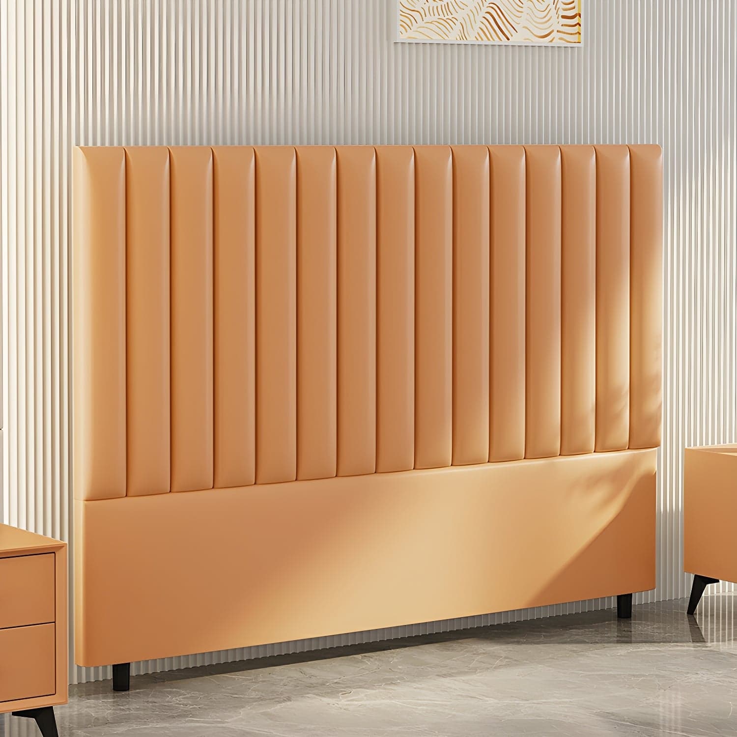 Pine Solid Wood Bed Headboard Freestanding Modern Leather Panel thumbnail 6