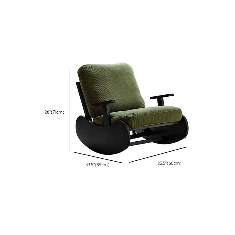 Black/Jade Green/Ivory Art Deco Upholstered Rocking Armchair with Recessed Arm thumbnail 21