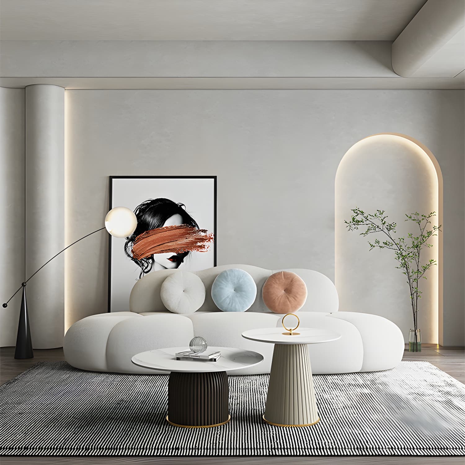 Contemporary Stationary Living Room Armless Standard Cushions Sofa thumbnail 17