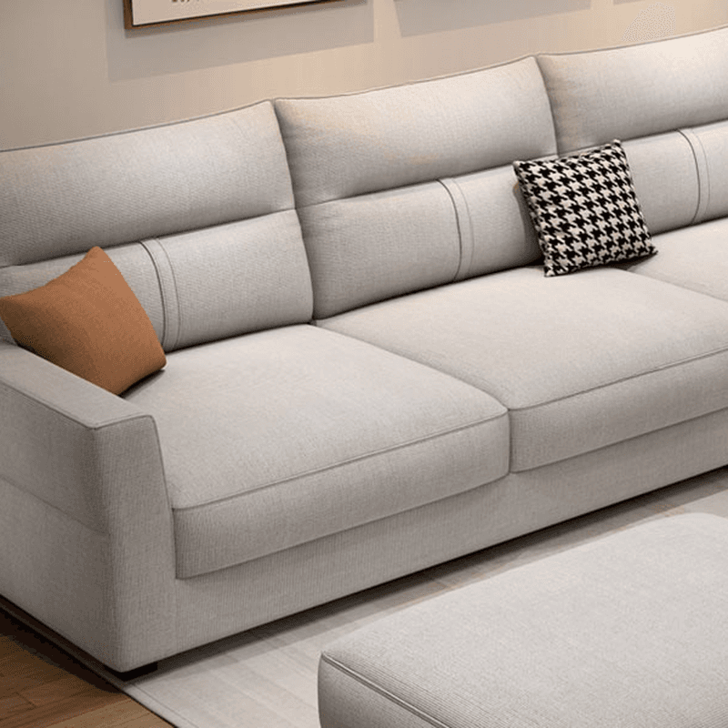 Standard Sofa/Single Sofa with Loose Back, Flannel Upholstery in Light Gray, Arm Included, 4/3 Pillows thumbnail 8