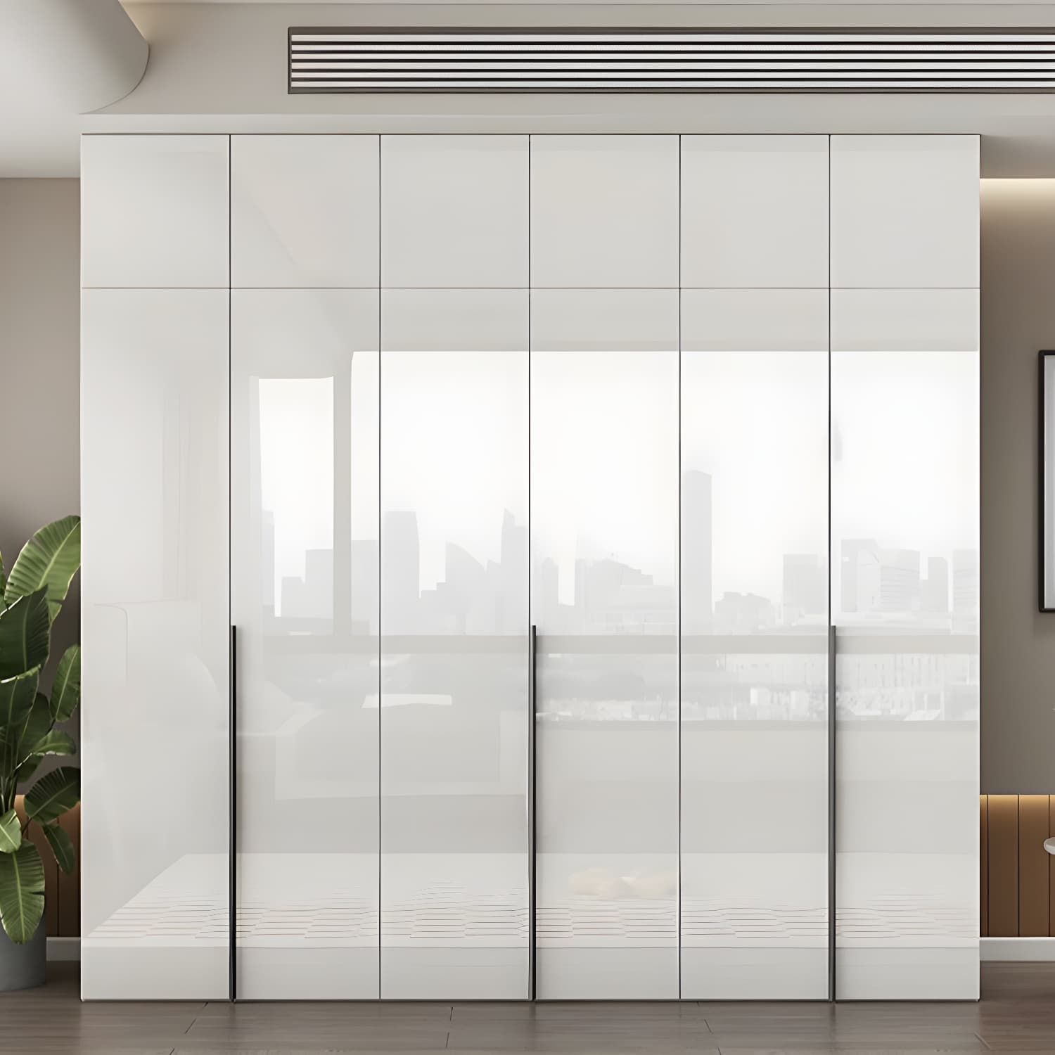Modern Simple Style Double Door Storage Wardrobe for Bedroom thumbnail 3