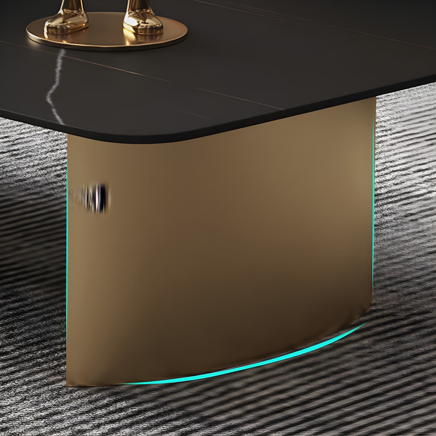 Glam 15.7" H Rectangle Slate Coffee Table Steel 2 Legs Cocktail Table thumbnail 9