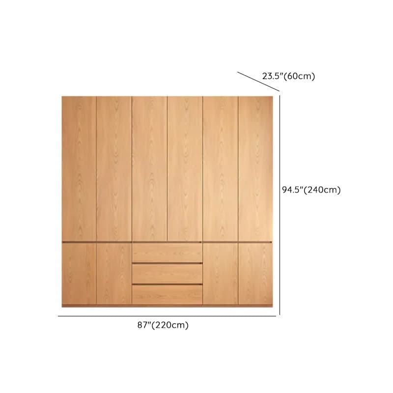 Natural Finish Unfixed Almirah Manufactured Wood Soft Close Drawer Soft Close Door Hinged thumbnail 27