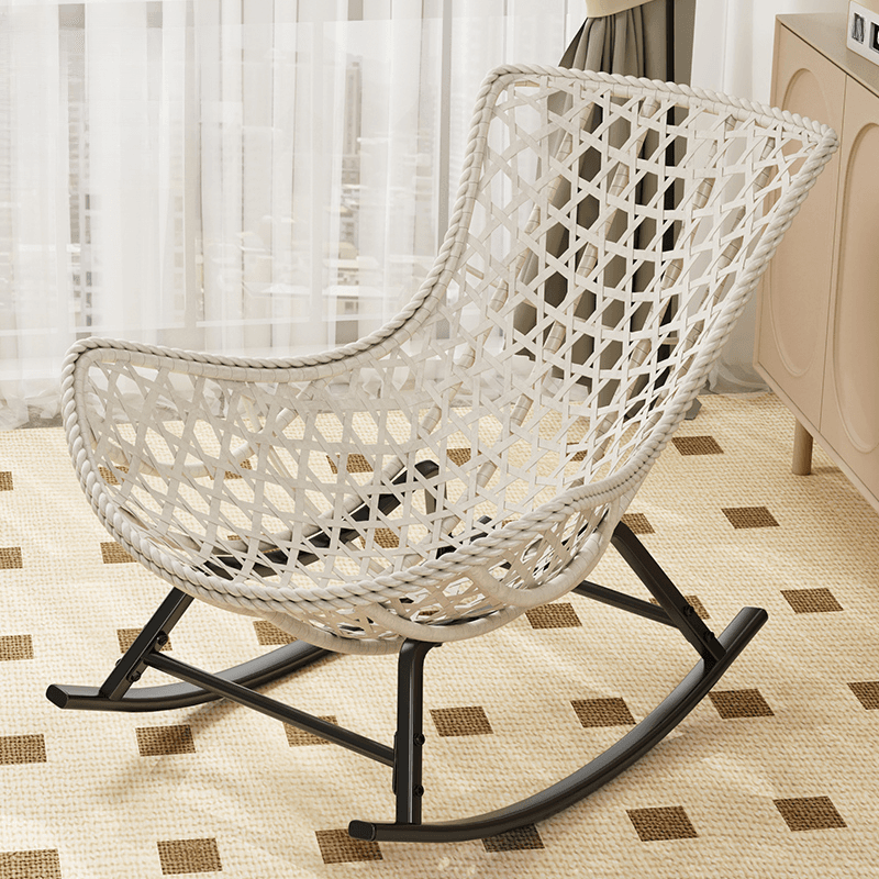 Trendy Upholstered Rocking Chair with Plush Cushioning thumbnail 7