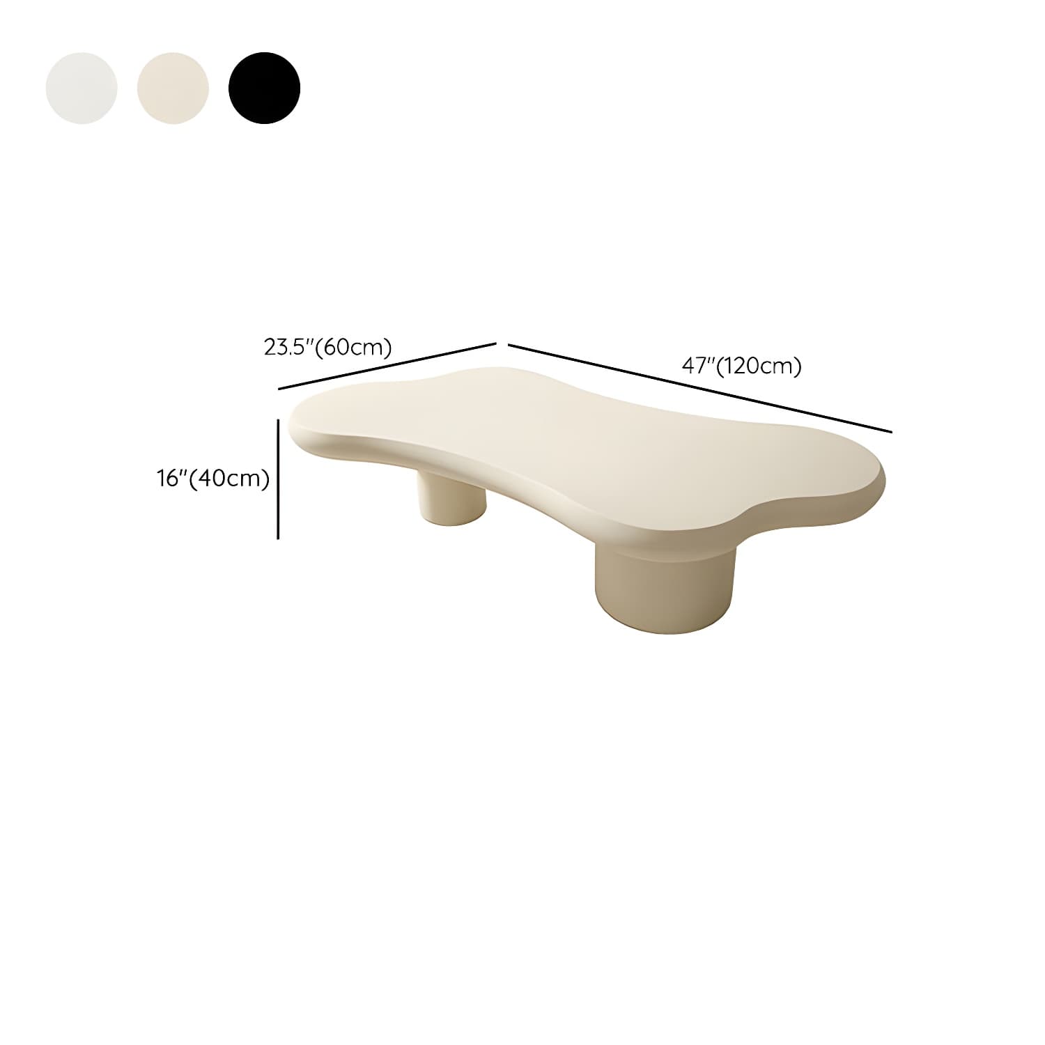 Cloud Shape Coffee Cocktail Table in Solid Wood Modern Style thumbnail 15