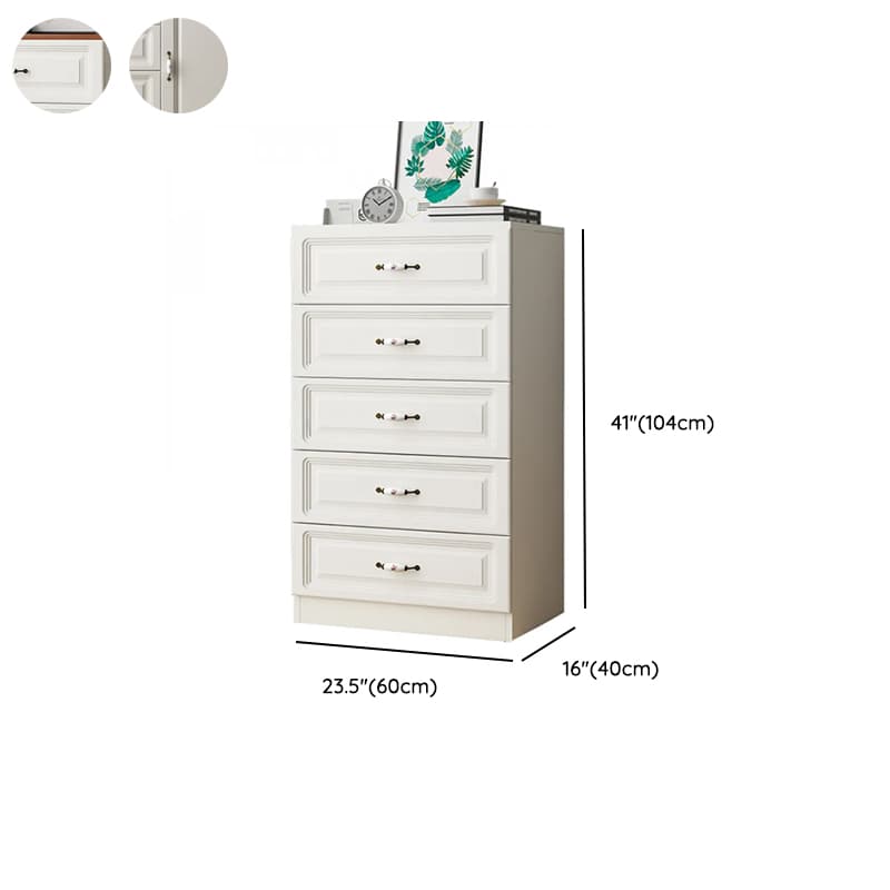 Sleeping Room Use Trendy White Wood Wardrobe Chest with Shelves thumbnail 13