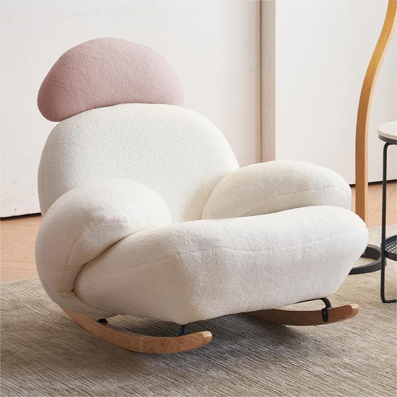 Rocking Chair Couch with Round Arm, Ottoman, Rear Back, Stationary - image 3