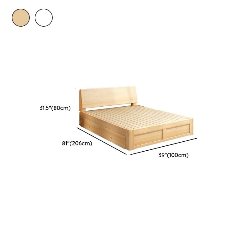 Casual Pine Wood Cabinet Bed/Pallet Bed Frame with 2 Drawers thumbnail 12
