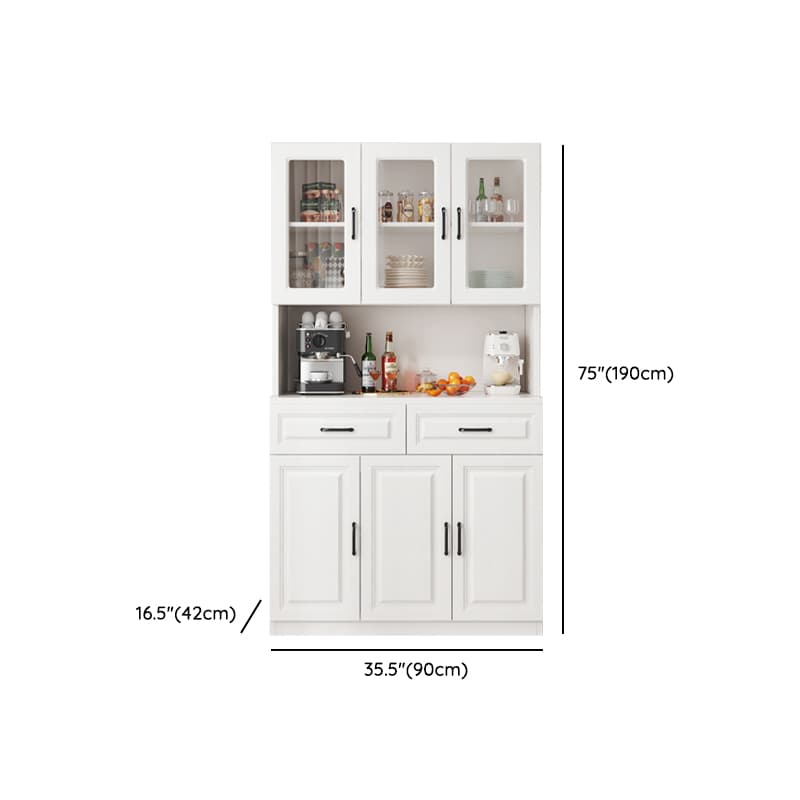 Freestanding Open Kitchen Storage Cabinet with Microwave Shelf, Countertop and Kitchen Appliance Storage for Kitchen in a Modish Style - image 14