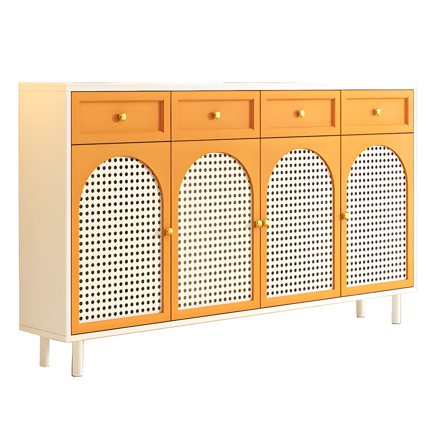 Scandinavian Wood Buffet with Countertop, Drawers, and Cabinets - image 15