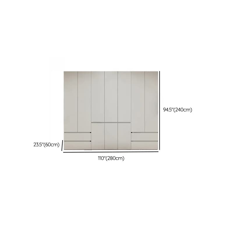 Cream Trendy Reclaimed Wood Wardrobe Armoire with Soft Close Drawer, Soft Close Door, Interior Shelves, and Clothing Rod thumbnail 66