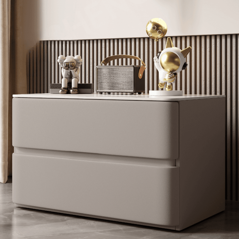 Postmodern Bedside Cabinet Nightstand with 2 Drawers thumbnail 3