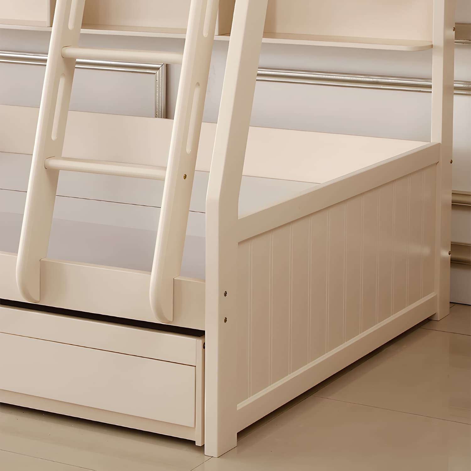 Solid Color Wood Bunk Bed Modern No Distressing Mattress Included Bunk Bed thumbnail 7