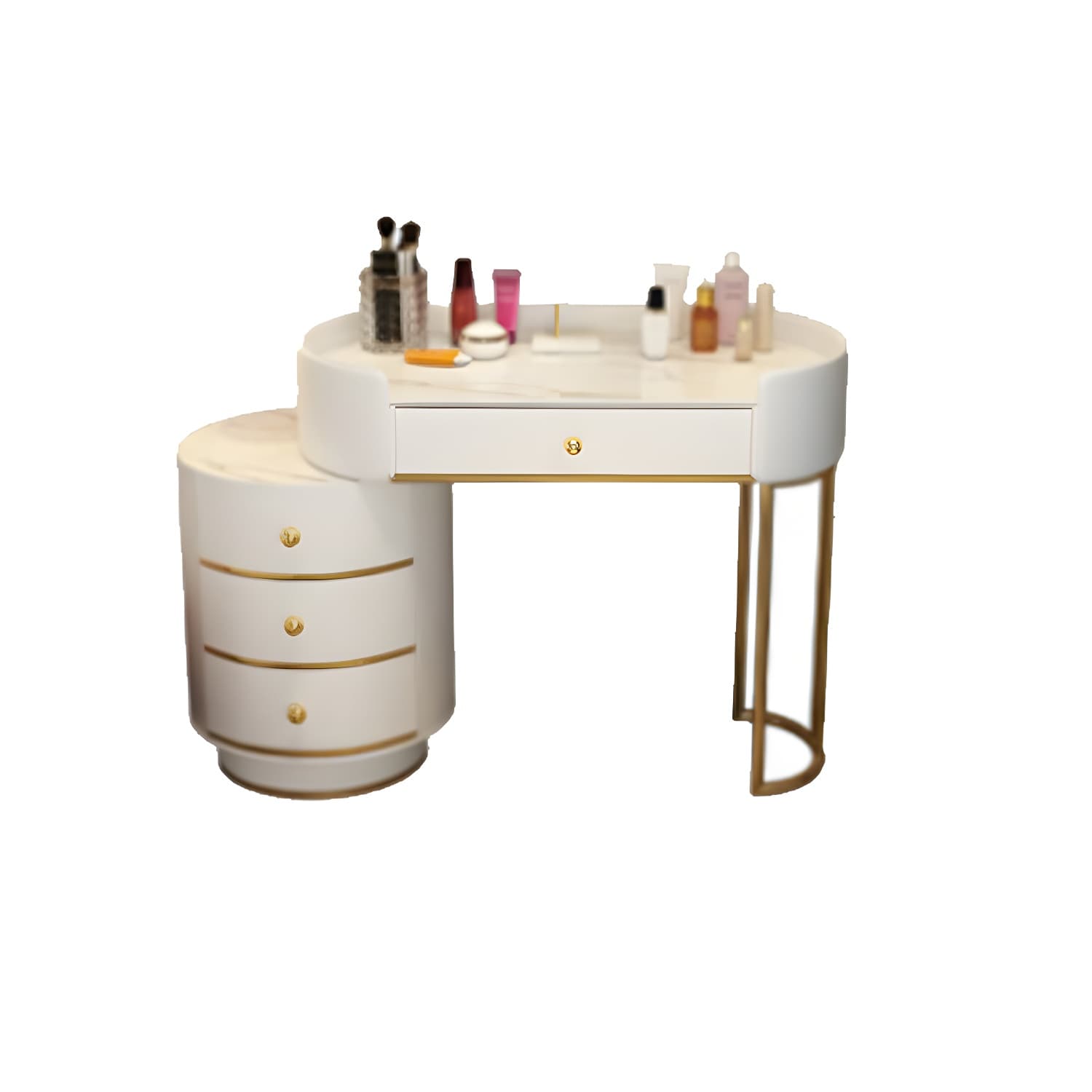 Wooden Makeup Vanity Desk Bedroom Dressing Table Stool Set with Drawer thumbnail 20
