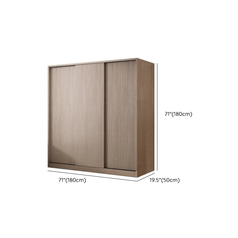 Sleek Natural Finish Modern Wooden Standalone Wardrobe Closet with Soft Close Features and Hanging Rod - image 15