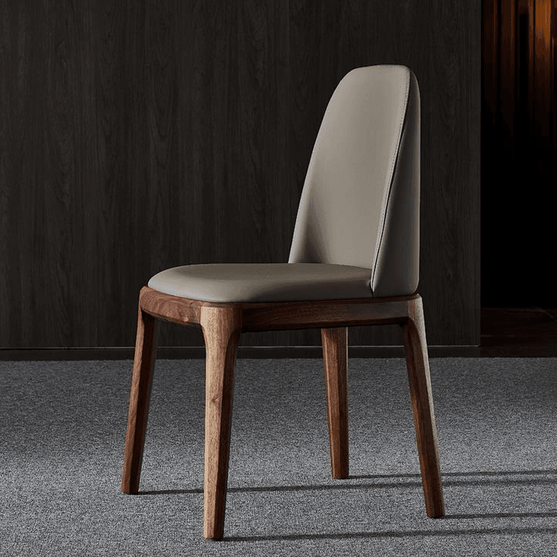 Natural Wood Outlined Unwavering Leather Cushion Side Chair for Dining Room thumbnail 11