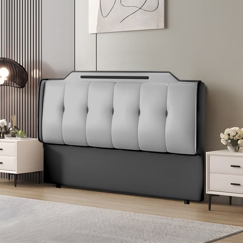 Simplistic Wingback Headboard with Camelback Shape for Queen Bed, Piled Tufted, Standard Height, Sponge Upholstery Fill, No Distressing thumbnail 6