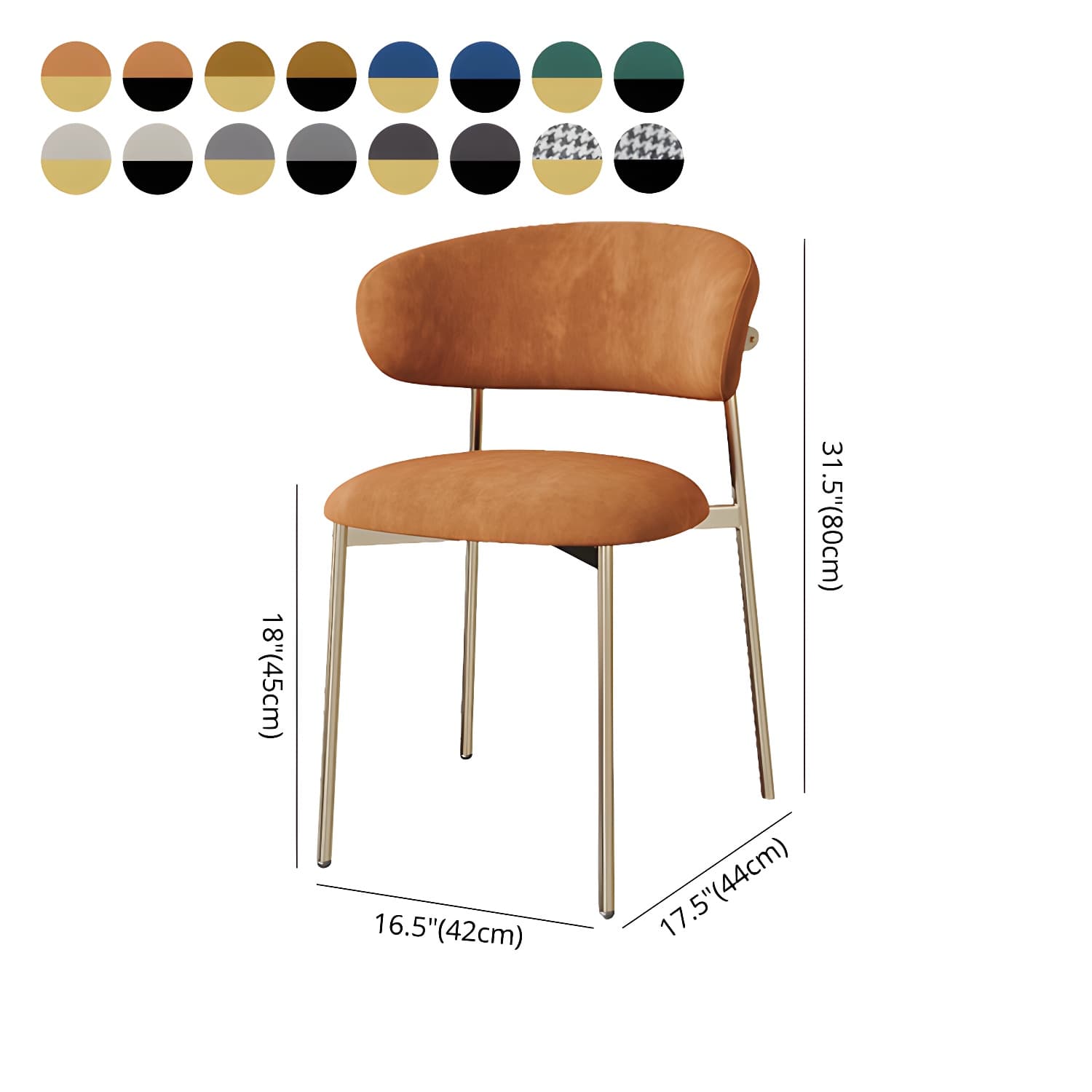 Restaurant Scandinavian Upholstered Side Chair Matte Finish Open Back Dining Chair thumbnail 18