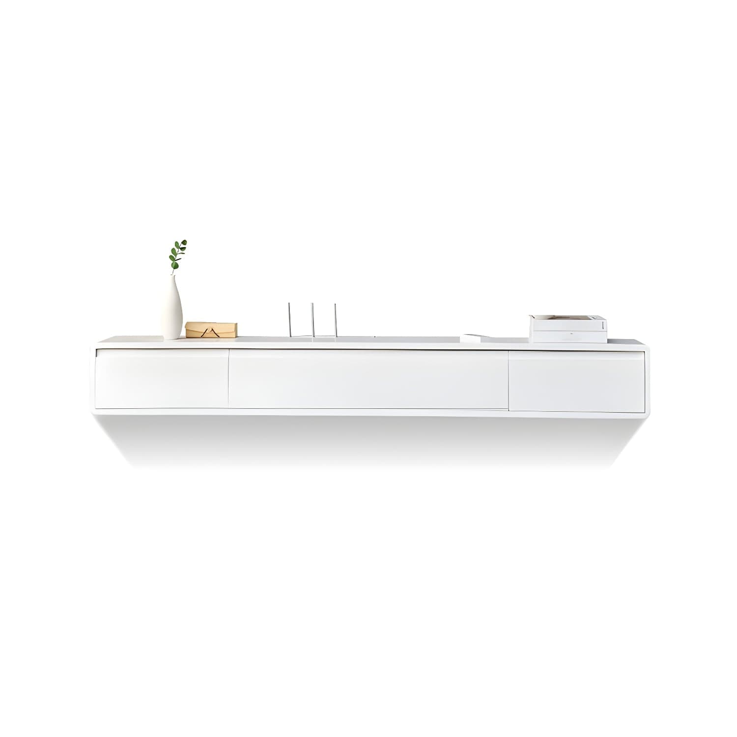 Wall-mounted TV Console Solid Wood TV Media Console with Drawers thumbnail 5