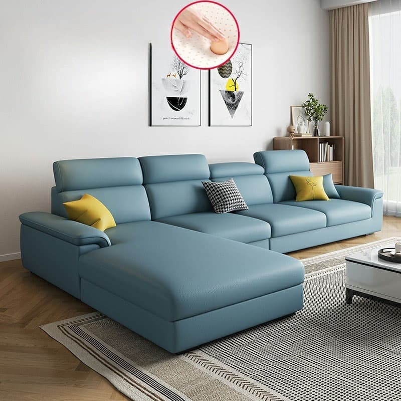 5-Seater Modish Left L-Shape Sofa Chaise with Natural Wood Frame thumbnail 16
