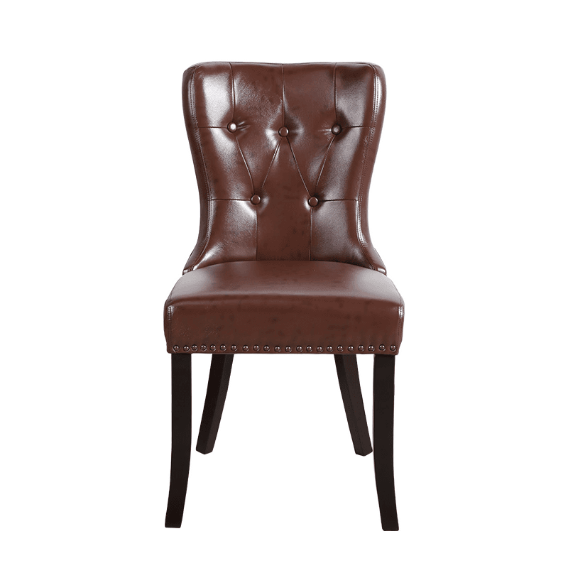 Vintage Secure Bordered Button-tufted Upholstered Side Chair with Wingbacked Chair, Nailhead Detailing and Foot Pads thumbnail 12