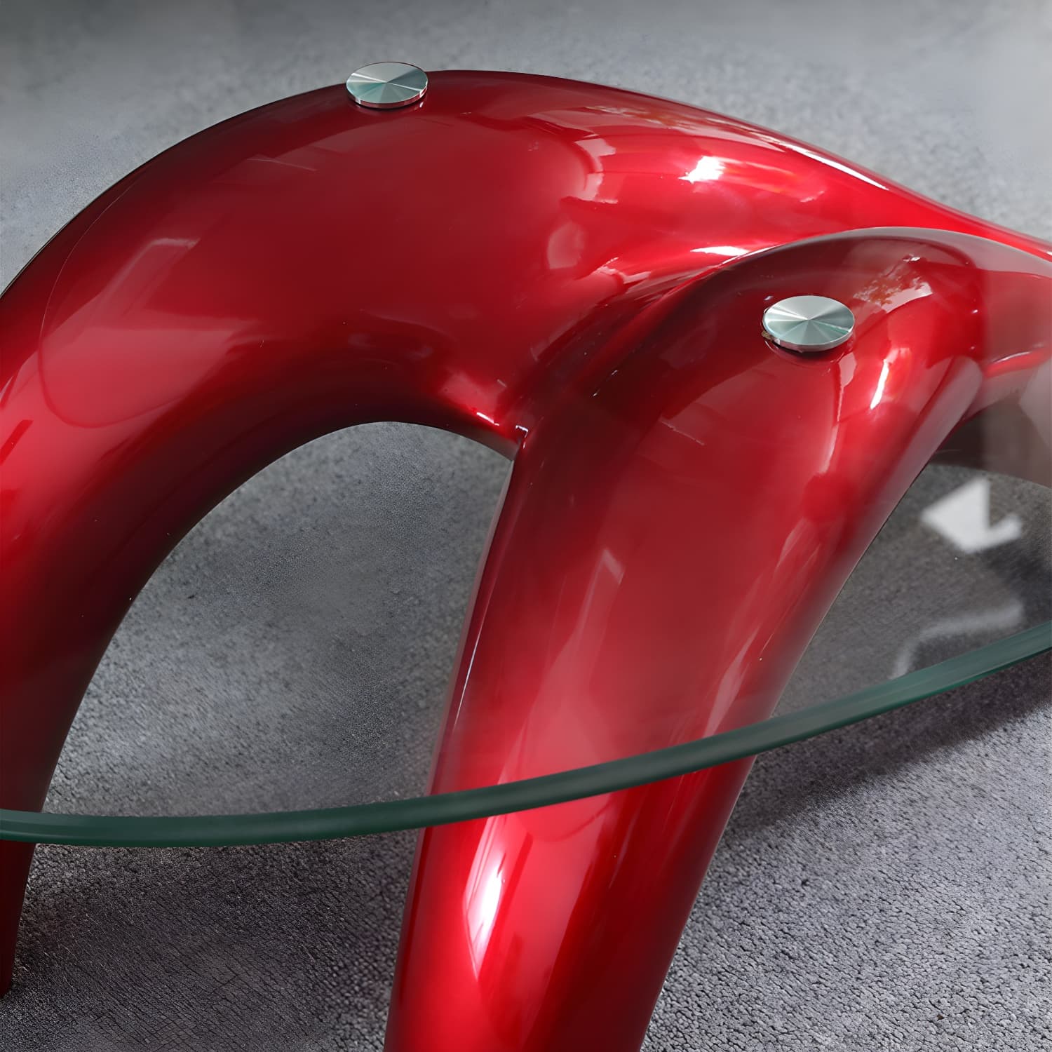 Abstract Coffee Table Contemporary Glass 15.7" Cocktail Table thumbnail 12