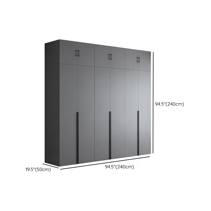 Trendy Dove Grey Wooden Wardrobe with Interior Shelves, Soft Close Door & Hanging Rod thumbnail 34