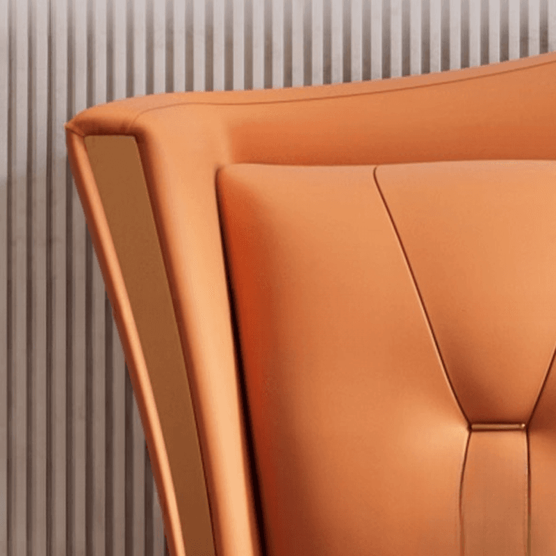 Trendy Wingback Headboard in Natural Wood with No Distressing, Camelback Shape for Queen/Full Bed, Featuring Sponge Upholstery and Standard Height thumbnail 11