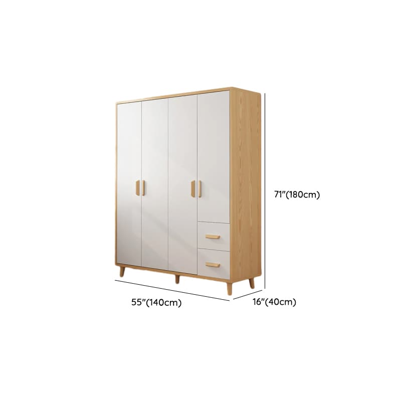 Natural Finish Self-supporting 2-Drawer Wardrobe in Solid and Manufactured Wood thumbnail 12