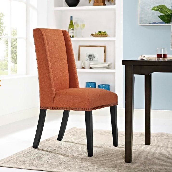 Flannel/Linen/PU Upholstered Stable Framed Armless Chair with Parsons Back and Nailhead Trim for Dinette in a Trendy Style thumbnail 10