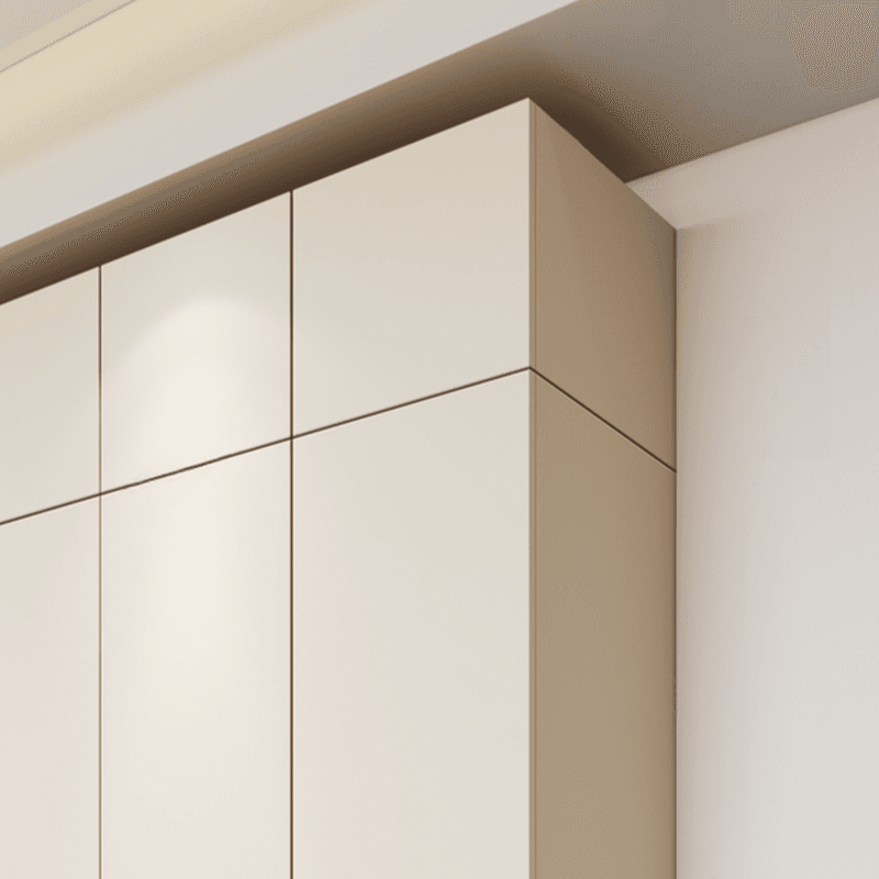 Beige Manufactured Wood Independent Wardrobe Closet with Soft Close Drawer, Soft Close Door, Interior Shelves, and Articulated Mechanism thumbnail 3