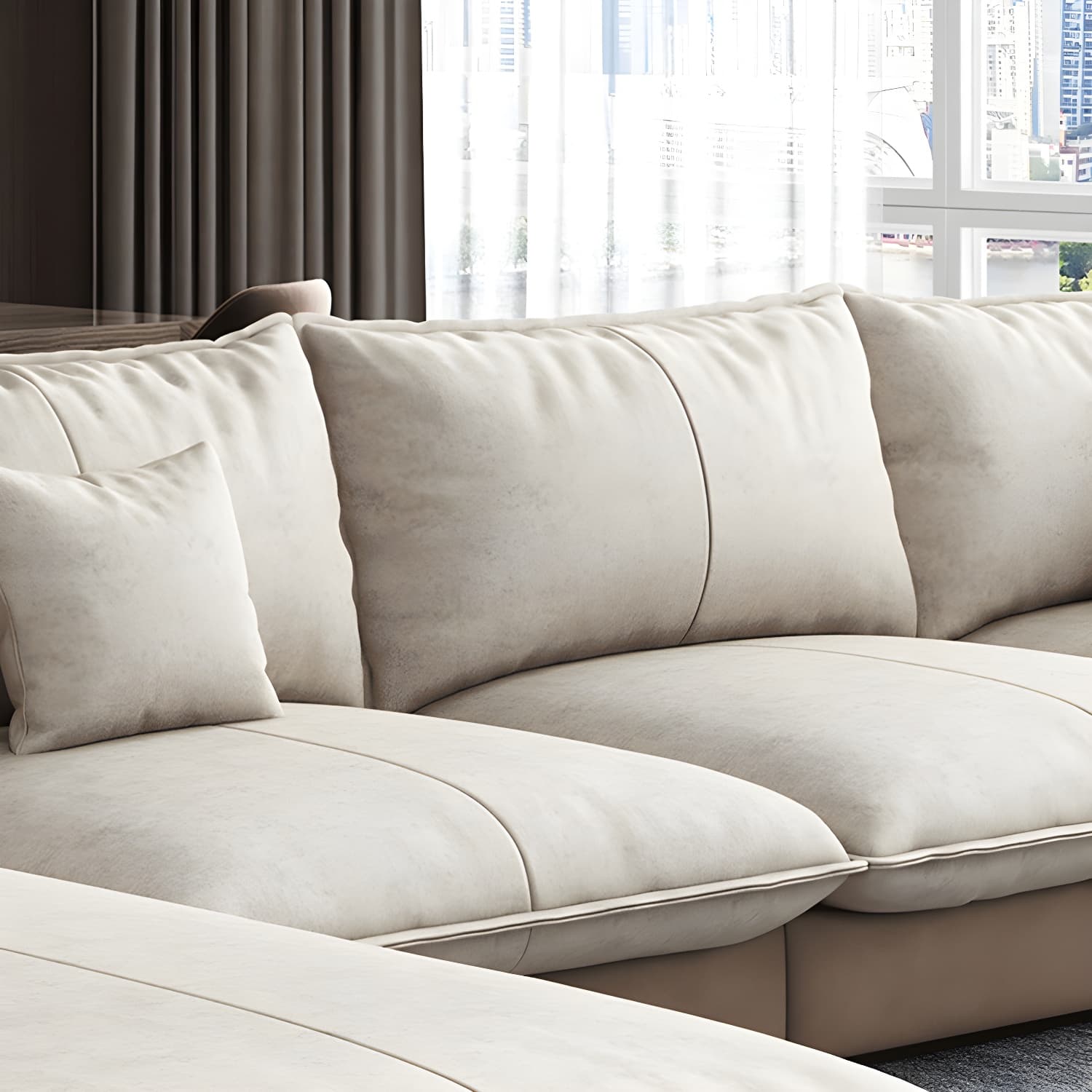 Assembled Living Room Square Arm Modular Contemporary Sofa & Chaise thumbnail 10
