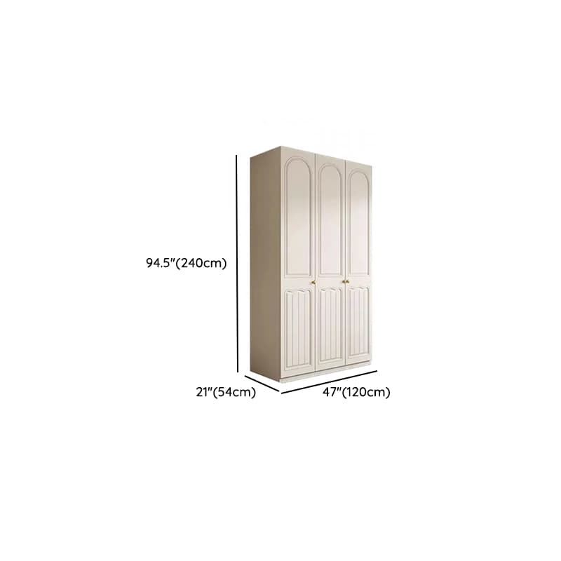 Chalk Minimalist Laminate Cabinet Armoire with Compartments, Interior Shelves, and Clothing Rod thumbnail 9