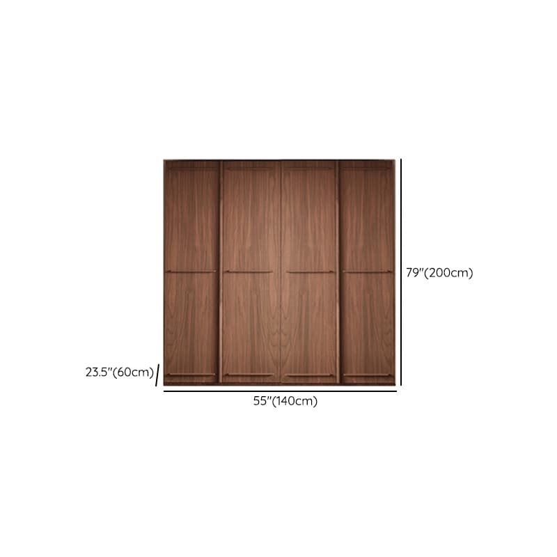 Simplistic Wood Color Timber Wardrobe Closet with Soft Close Door, Interior Shelves, and Hanging Rod thumbnail 19