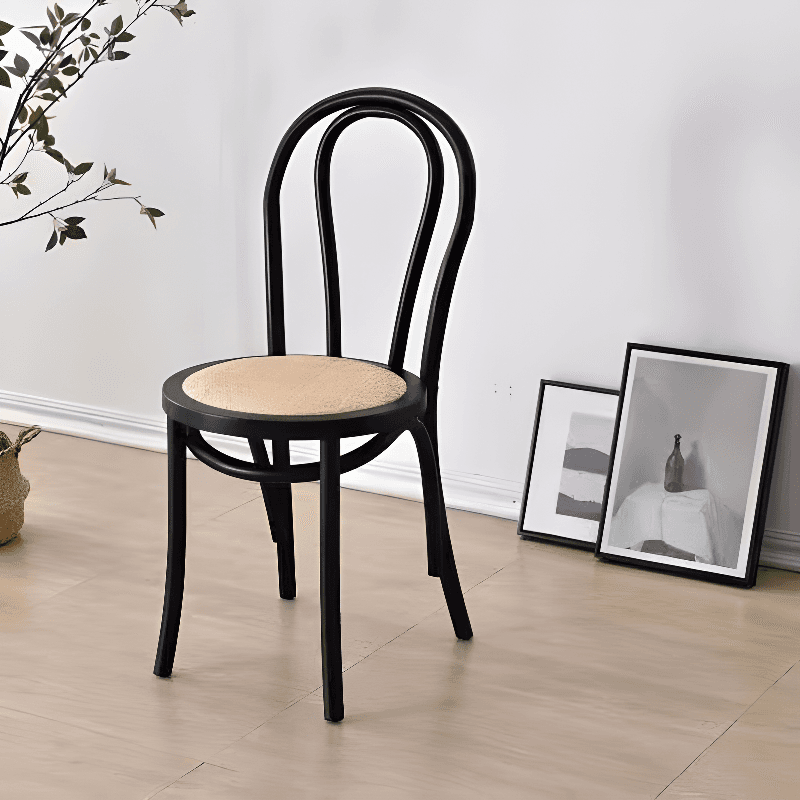 Reliable Outlined Intertwined Armless Chair for Restaurant Use thumbnail 1