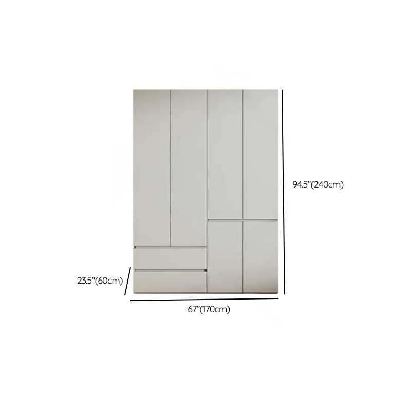 Cream Trendy Reclaimed Wood Wardrobe Armoire with Soft Close Drawer, Soft Close Door, Interior Shelves, and Clothing Rod thumbnail 71