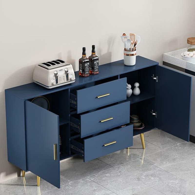 Floor Freestanding Buffet Table with Kitchen Appliance Storage for Living Room in a Glam Style thumbnail 9