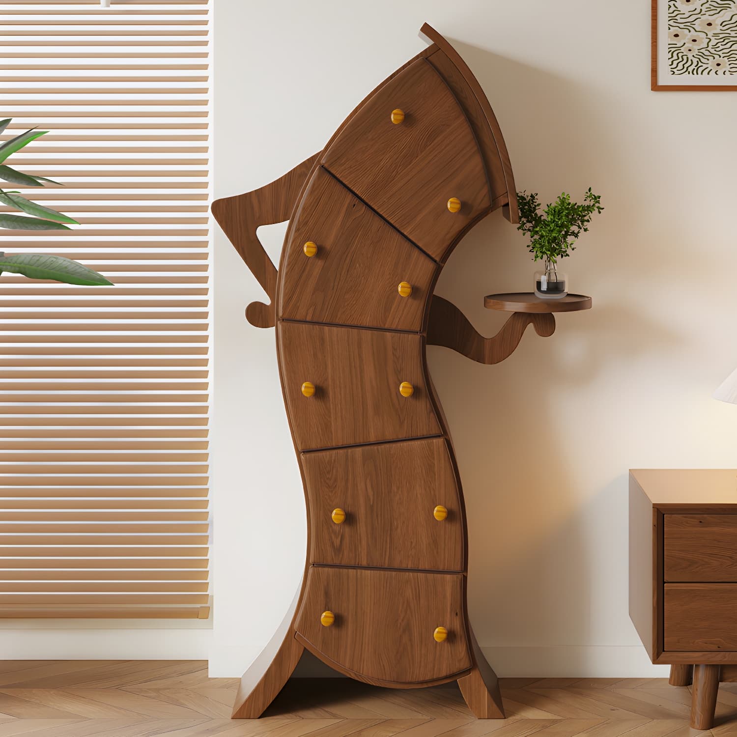 Rectangular Modern Accent Chest with Drawers and Cabinet Not Included- 85cm x 34cm x 130cm thumbnail 7