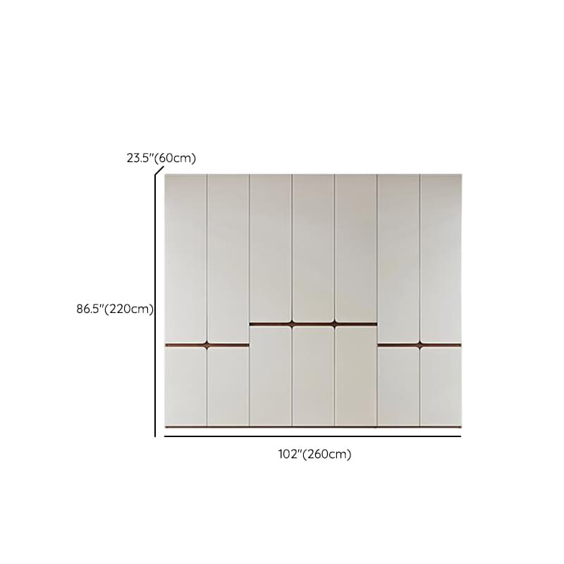 White Minimalist Manufactured Wood Wardrobe Closet with Soft Close Drawer, Soft Close Door, Interior Shelves, and Clothing Rod thumbnail 18