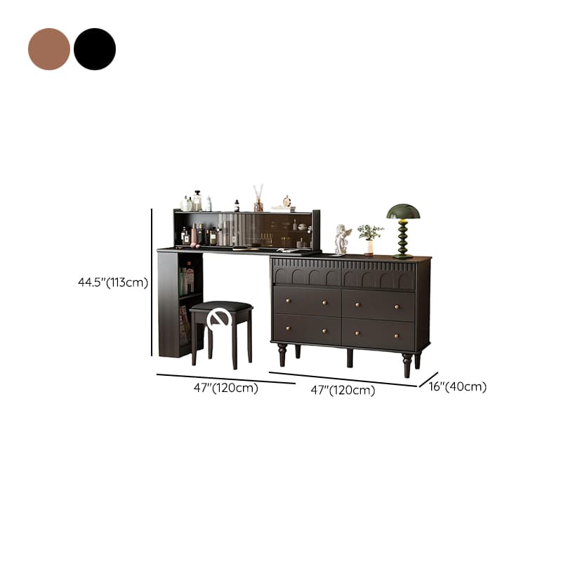 Simplistic Large Vanity Set/Makeup Vanity with Rubberwood Table Top, 4 Drawers/6 Drawers/2 Drawers, Scalable and No Suspension thumbnail 13