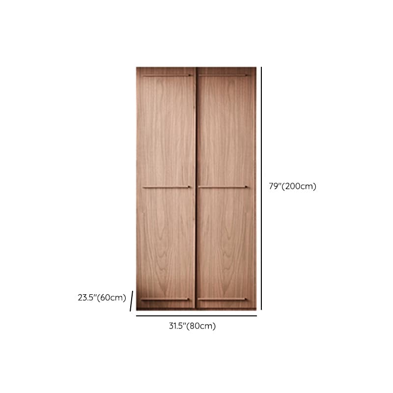 Simplistic Wood Color Timber Wardrobe Closet with Soft Close Door, Interior Shelves, and Hanging Rod thumbnail 17