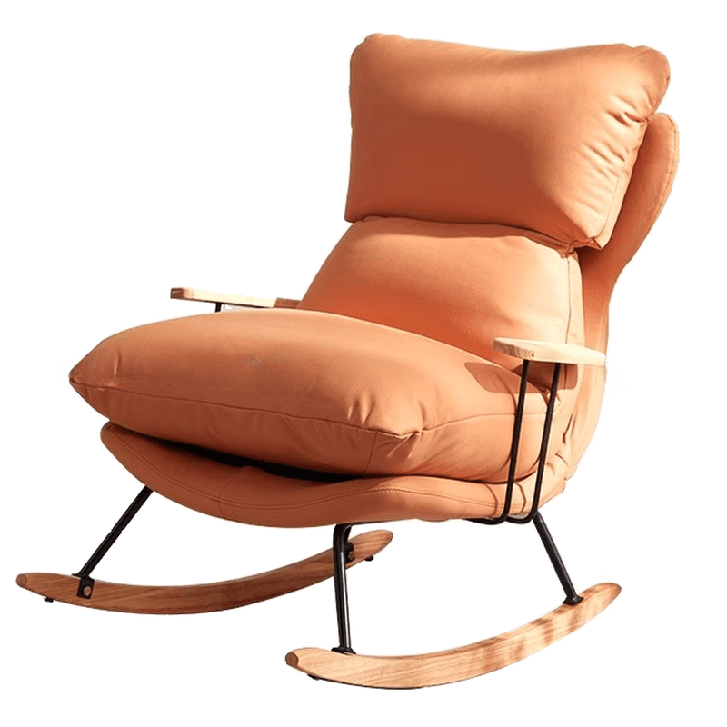 1 Piece Set/2 Piece Set Water Resistant Padded Living Room Rocking Chair in Chalk/Grey/Citrus Color with Upholstered Back and Track Arm in a Simple Style, Ottoman Included/Not Included thumbnail 3