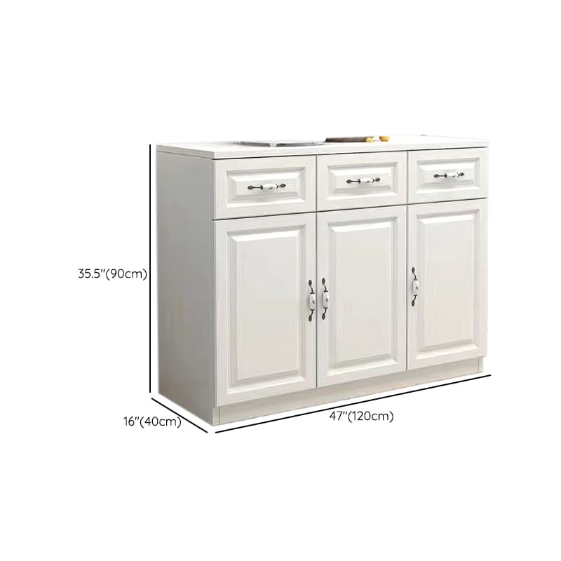 Chalk Sideboard with 4 Drawers, Standard Size, 1 Shelf, Manufactured Wood Countertop, 4 Doors, and Self-supporting Design thumbnail 5