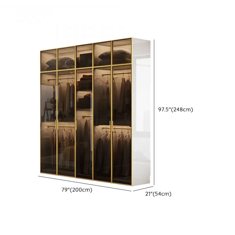 White Trendy Reclaimed Wood Almirah with Soft Close Drawer, Interior Shelves, and Hanging Rod thumbnail 26