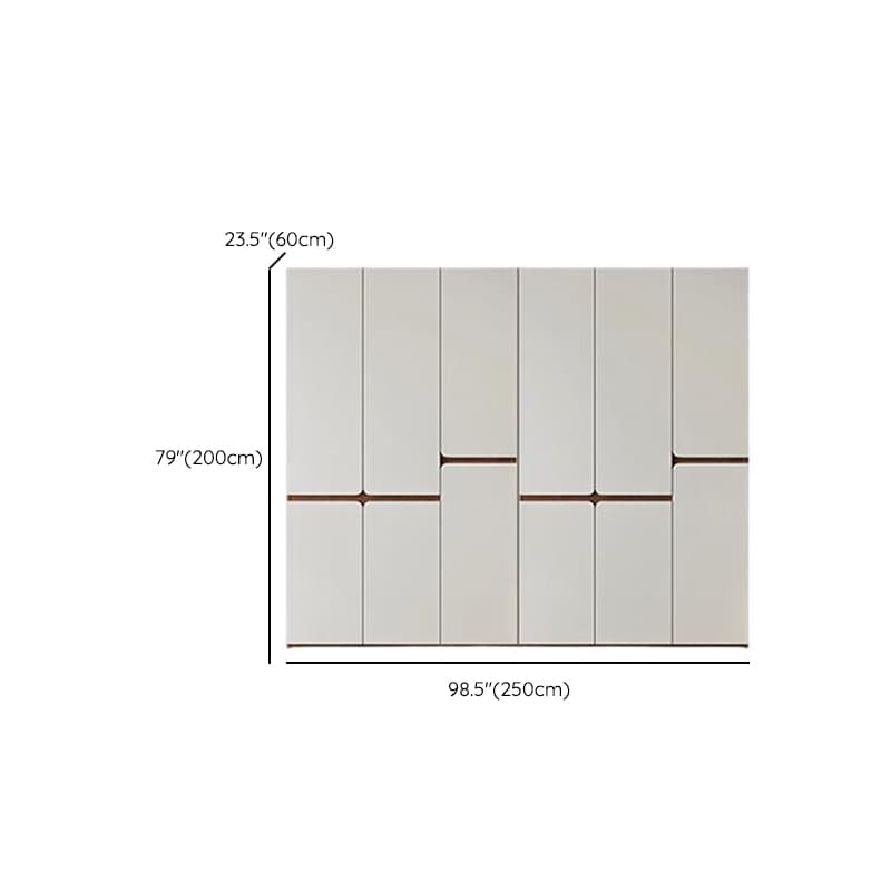 White Minimalist Manufactured Wood Wardrobe Closet with Soft Close Drawer, Soft Close Door, Interior Shelves, and Clothing Rod thumbnail 17
