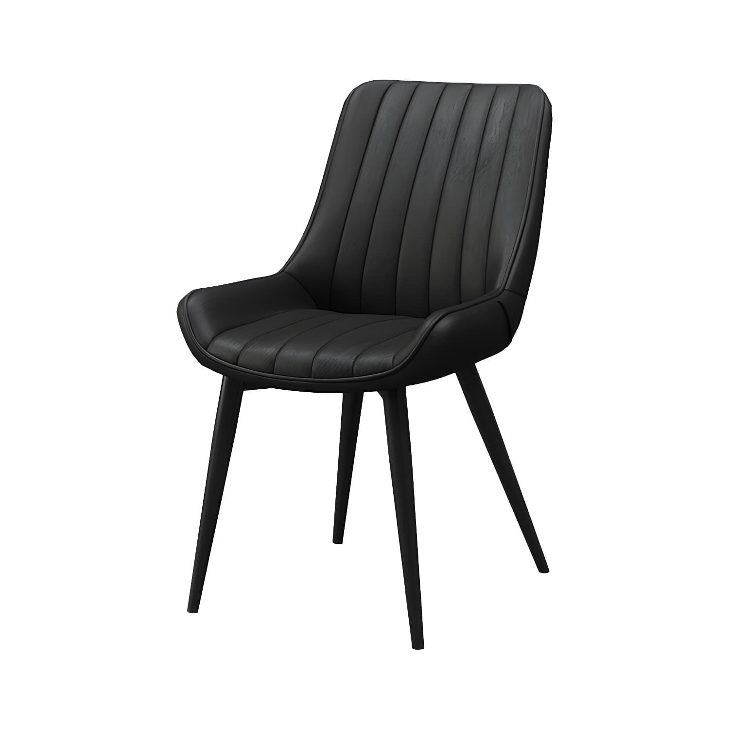 Metal Frame Dining Side Chair Faux Leather Upholstered Side Chair thumbnail 11