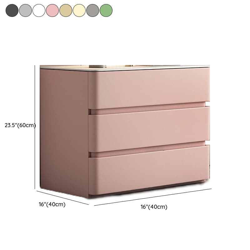 Art Deco Bedside Cabinet Nightstand with 3 Drawers and Sintered Stone Countertop thumbnail 16