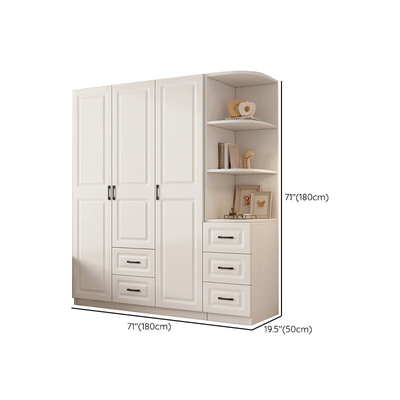 Casual Chalk Timber Wardrobe with Soft Close Drawer and Door, Interior Shelves, Hanging Rod thumbnail 28