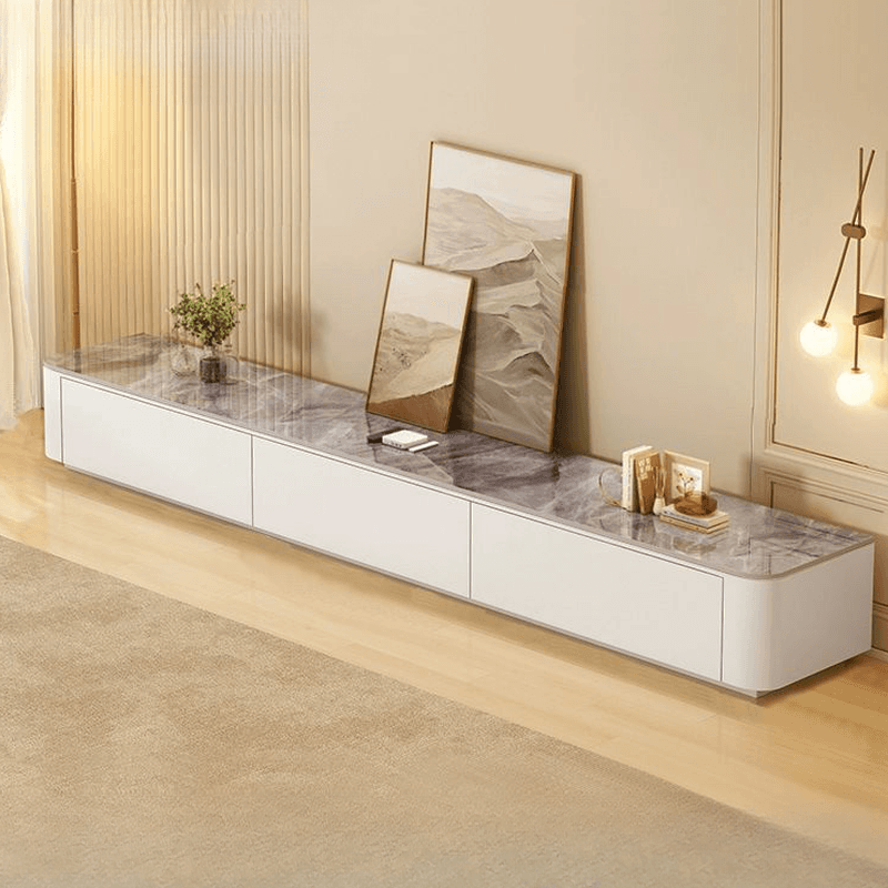 Modern Simple Style Glass TV Stand with 4-Drawer/3 Drawers thumbnail 1