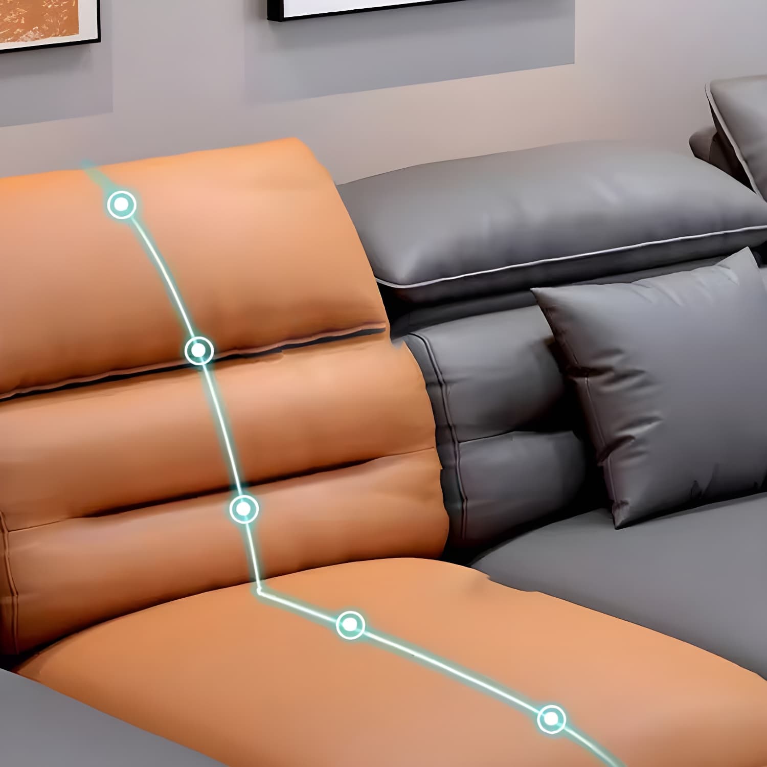 Modern L-Shape Sofa Chaise in Tech Cloth with Stationary Design and 3 Piece Set thumbnail 19